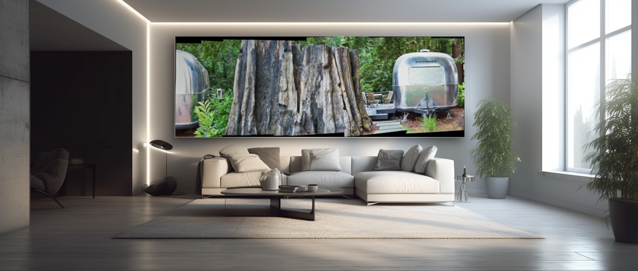 Print—Barked Redwood Stump—USA